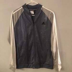 Adidas Track Jacket  M Embossed Floral Rose blue